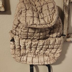 Puffy Beige Backpack